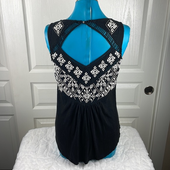 Lucky Brand Embroidered Shirt black sleeveless size XS - Picture 5 of 6
